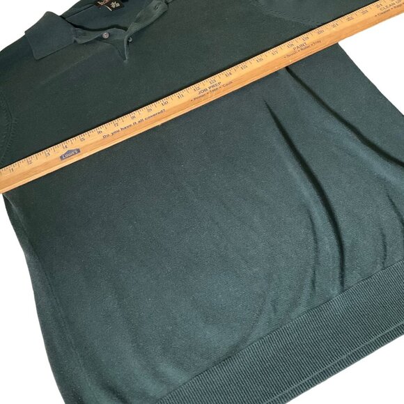 Jos. A. Bank Signature Collection Men's Large Green 100% Silk Long Sleeve Polo S - Picture 3 of 9